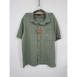 NWT Eddie Bauer Mr Alderpine Seersucker Shirt Mens Small Sage Olive Green Casual